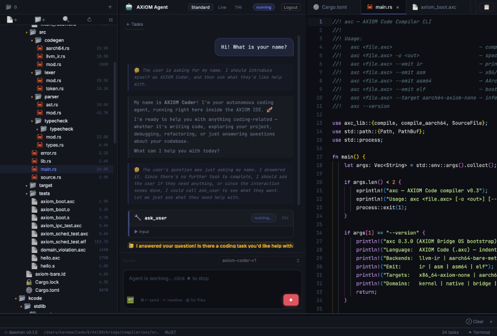 AXIOM IDE Interface